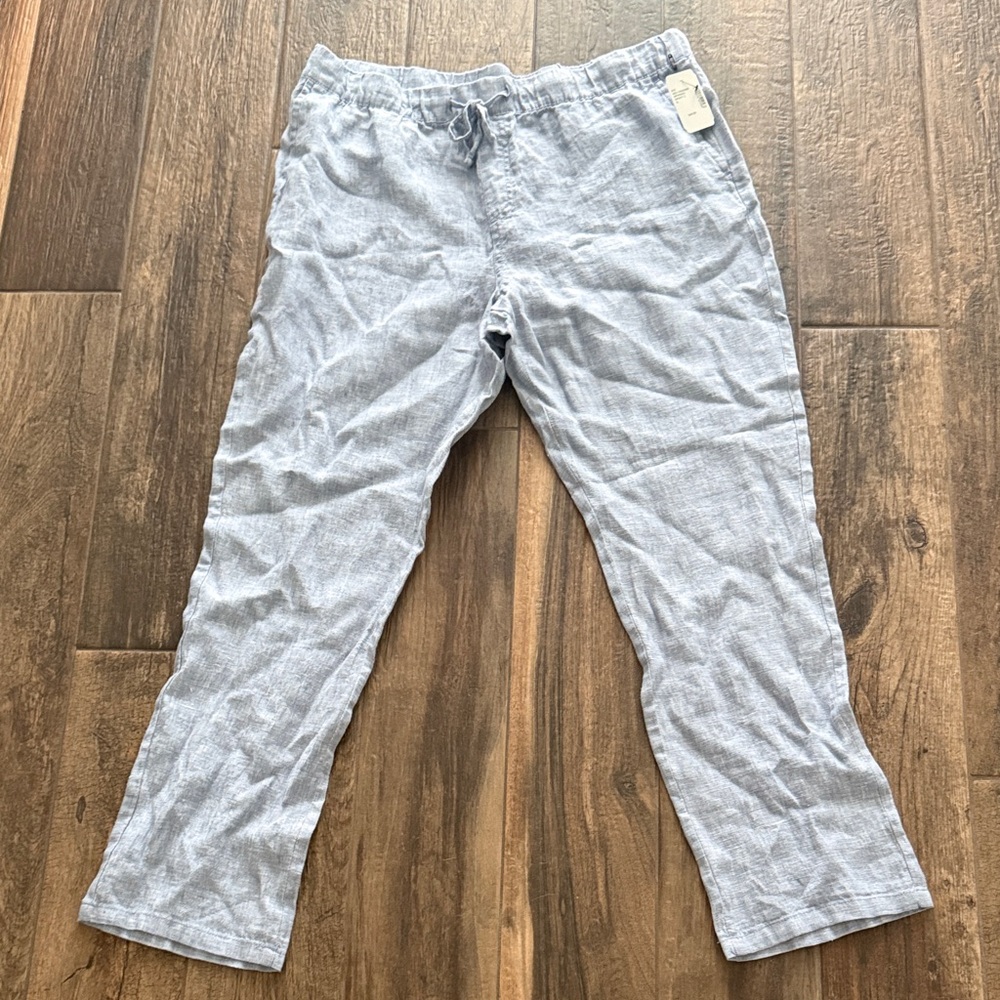 Saks fifth Avenue  Men's Light Blue Drawstring Linen-Blend Chinos